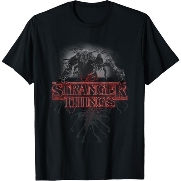 Stranger Things Demogorgon Glow Logo T-Shirt - Picture 1 of 4